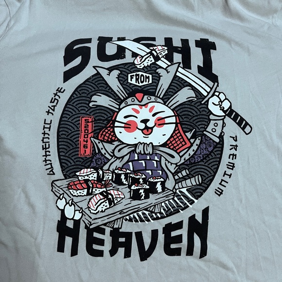 Zara Men’s Sushi Heaven Print Short Sleeve Tee - Made in Portugal -Size L - Picture 4 of 7